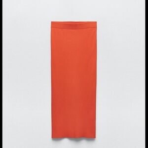 Zara Orange Maxi Skirt